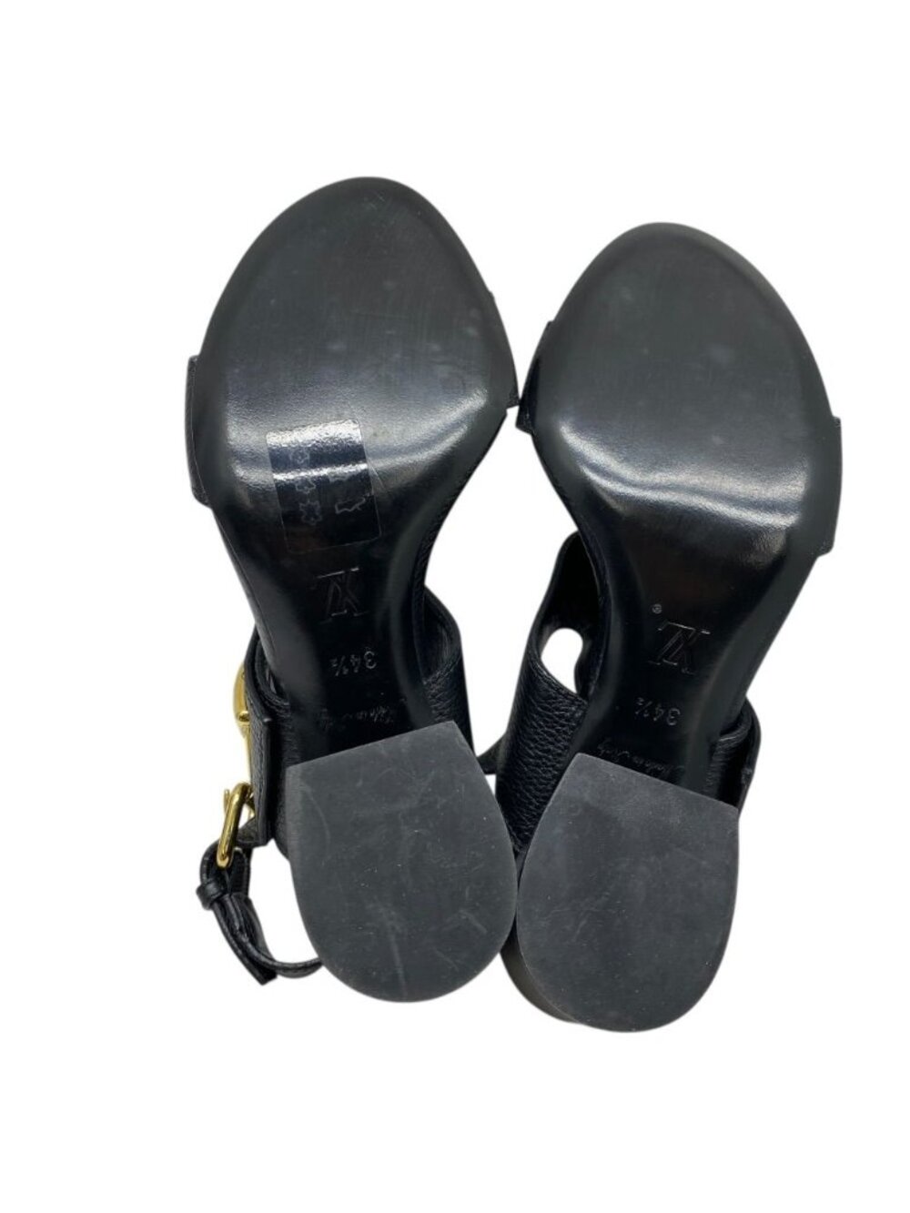 Louis Vuitton Horizon Line Sandals LV Logo Gold Black Leather 34.5 ): Sophistica - Picture 10 of 10